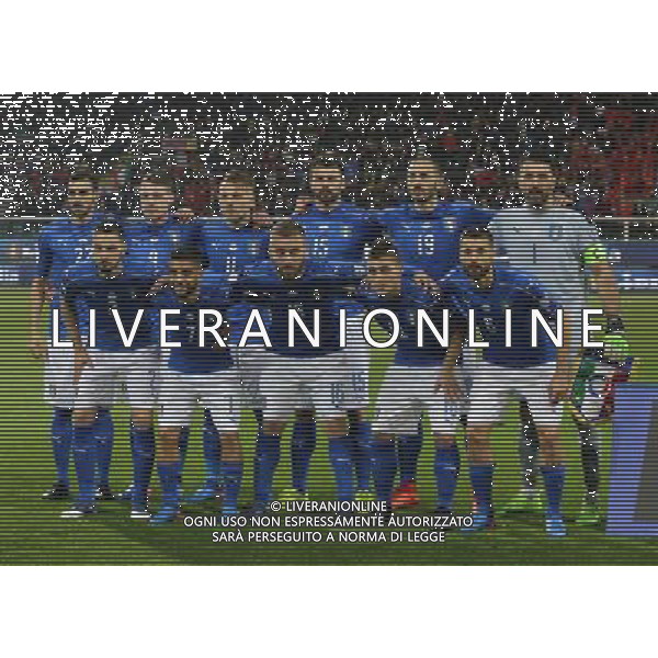 Italia - Albania, partita gruppo G di qualificazione ai Mondiali di calcio di Russia 2018 al \'Renzo Barbera\' di Palermo 24 marzo 2017 nella foto la formazione della nazionale italiana ©SERGI / AGENZIA ALDO LIVERANI SAS