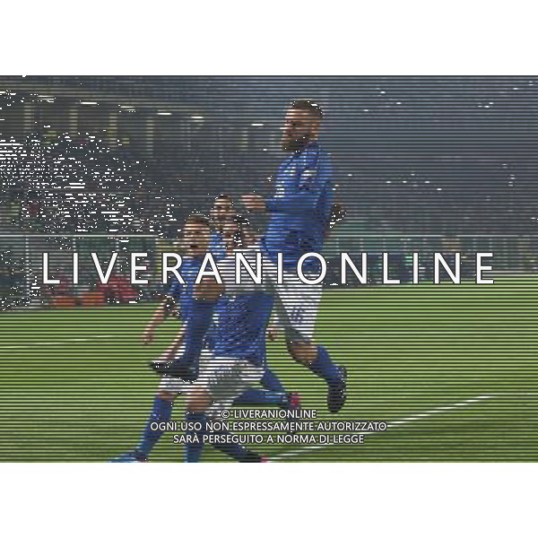 Italia - Albania, partita gruppo G di qualificazione ai Mondiali di calcio di Russia 2018 al \'Renzo Barbera\' di Palermo 24 marzo 2017 nella foto esultanza dopo il gol su rigore di daniele de rossi del 1-0 ©SERGI / AGENZIA ALDO LIVERANI SAS