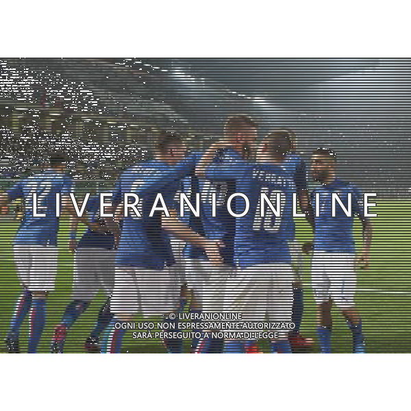 Italia - Albania, partita gruppo G di qualificazione ai Mondiali di calcio di Russia 2018 al \'Renzo Barbera\' di Palermo 24 marzo 2017 nella foto esultanza dopo il gol su rigore di daniele de rossi del 1-0 ©SERGI / AGENZIA ALDO LIVERANI SAS