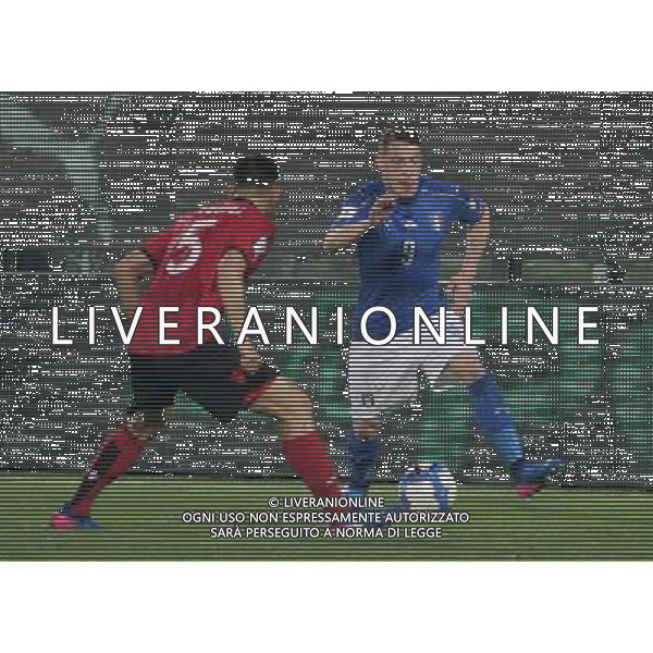 Italia - Albania, partita gruppo G di qualificazione ai Mondiali di calcio di Russia 2018 al \'Renzo Barbera\' di Palermo 24 marzo 2017 nella foto andrea belotti e veseli ©SERGI / AGENZIA ALDO LIVERANI SAS