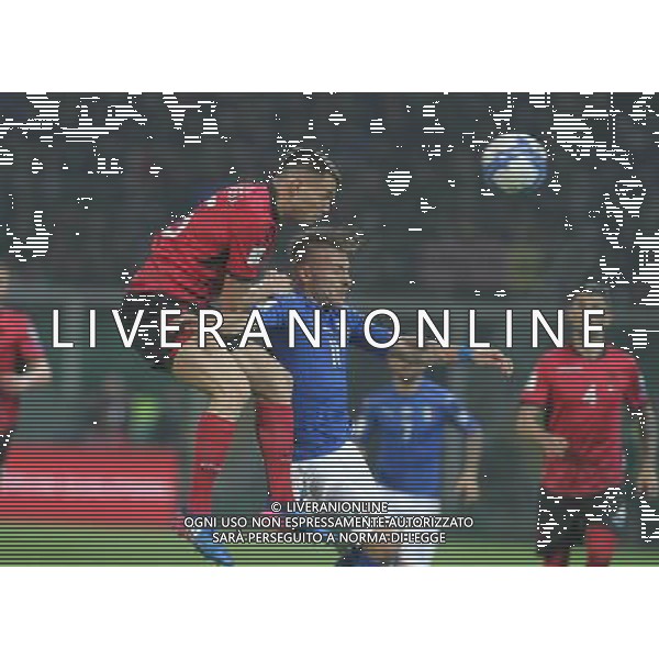 Italia - Albania, partita gruppo G di qualificazione ai Mondiali di calcio di Russia 2018 al \'Renzo Barbera\' di Palermo 24 marzo 2017 nella foto ciro immobille anticipato da veseli ©SERGI / AGENZIA ALDO LIVERANI SAS