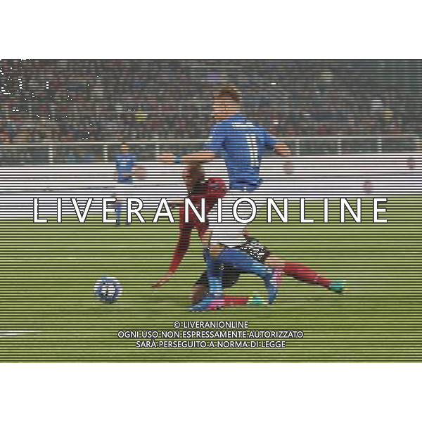 Italia - Albania, partita gruppo G di qualificazione ai Mondiali di calcio di Russia 2018 al \'Renzo Barbera\' di Palermo 24 marzo 2017 nella foto ciro immobile antiipato in area da ajeti ©SERGI / AGENZIA ALDO LIVERANI SAS