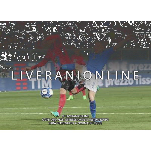 Italia - Albania, partita gruppo G di qualificazione ai Mondiali di calcio di Russia 2018 al \'Renzo Barbera\' di Palermo 24 marzo 2017 nella foto andrea belotti fermato in area da cikalleshi ©SERGI / AGENZIA ALDO LIVERANI SAS