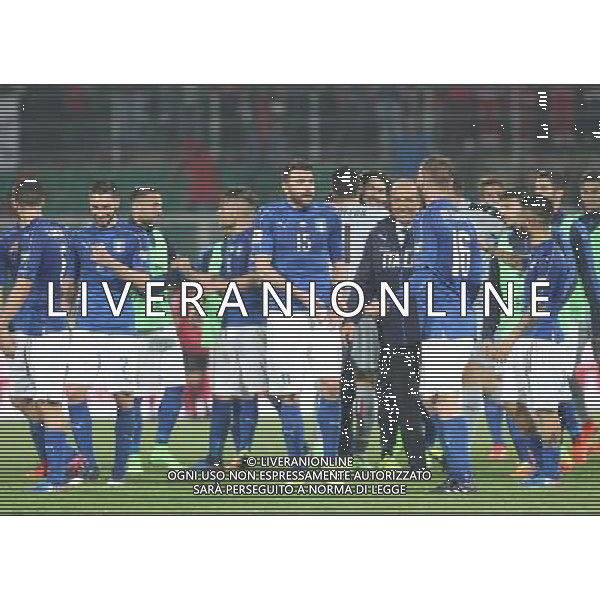 Italia - Albania, partita gruppo G di qualificazione ai Mondiali di calcio di Russia 2018 al \'Renzo Barbera\' di Palermo 24 marzo 2017 nella foto esultanza di giampiero ventura con i giocatori a fine gara ©SERGI / AGENZIA ALDO LIVERANI SAS