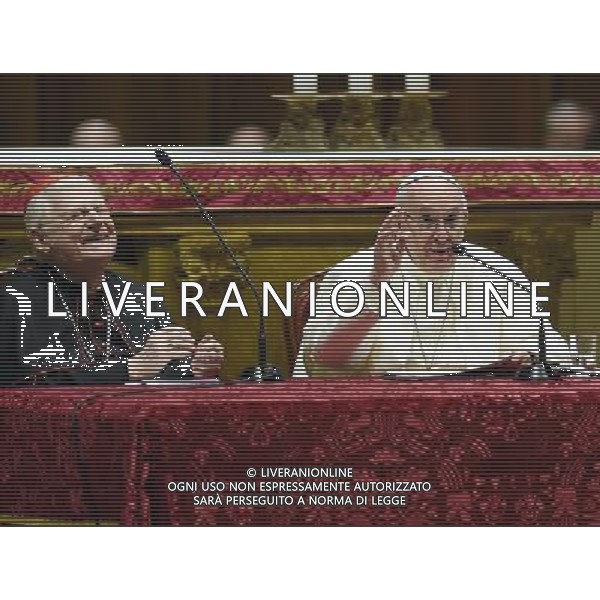 Visita Pastorale di sua Santita\' Papa Francesco a Milano Milano - 25.03.2017 Nella Foto:Santita\' Papa Francesco nel Duomo di Milano e il Cardinale angelo Scola /Ph.Vitez-Ag. Aldo Liverani