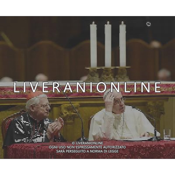 Visita Pastorale di sua Santita\' Papa Francesco a Milano Milano - 25.03.2017 Nella Foto:Santita\' Papa Francesco nel Duomo di Milano con il Cardinale angelo Scola /Ph.Vitez-Ag. Aldo Liverani