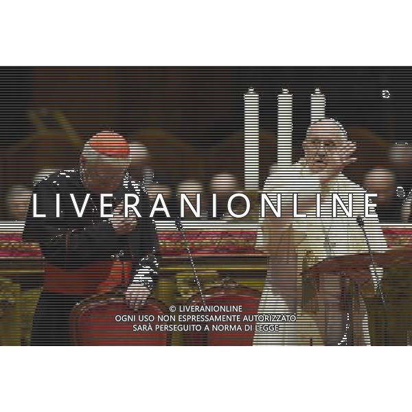 Visita Pastorale di sua Santita\' Papa Francesco a Milano Milano - 25.03.2017 Nella Foto:Santita\' Papa Francesco nel Duomo di Milano con il Cardinale angelo Scola /Ph.Vitez-Ag. Aldo Liverani