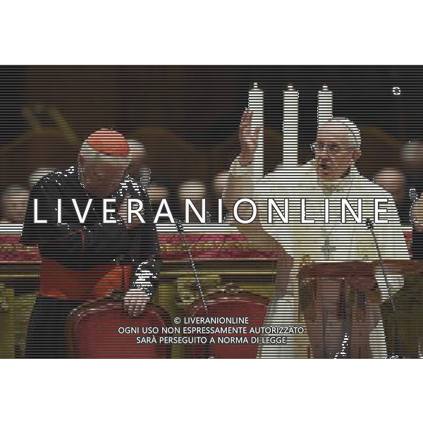 Visita Pastorale di sua Santita\' Papa Francesco a Milano Milano - 25.03.2017 Nella Foto:Santita\' Papa Francesco nel Duomo di Milano con il Cardinale angelo Scola /Ph.Vitez-Ag. Aldo Liverani