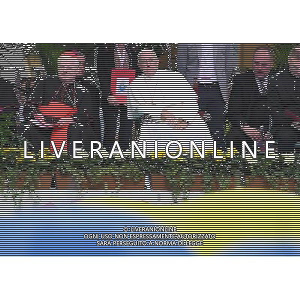 Visita Pastorale di sua Santita\' Papa Francesco a Milano Milano - 25.03.2017 Nella Foto:sua SantitaÕ Papa Francesco incontra i cresimandi allo stadio San Siro di Milano con il Cardinale Angelo Scola /Ph.Vitez-Ag. Aldo Liverani