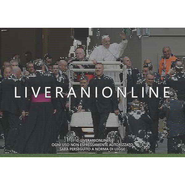 Visita Pastorale di sua Santita\' Papa Francesco a Milano Milano - 25.03.2017 Nella Foto:sua SantitaÕ Papa Francesco incontra i cresimandi allo stadio San Siro di Milano con il Cardinale Angelo Scola /Ph.Vitez-Ag. Aldo Liverani