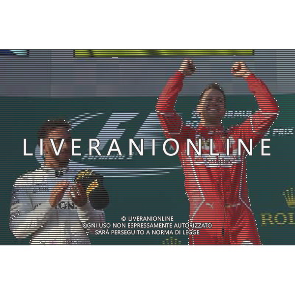 2nd place Lewis Hamilton (GBR) Mercedes AMG F1 with 1st place Sebastian Vettel (GER) Ferrari. 26.03.2017. Formula 1 World Championship, Rd 1, Australian Grand Prix, Albert Park, Melbourne, Australia, Race Day. ONLY ITALY AG ALDO LIVERANI SAS