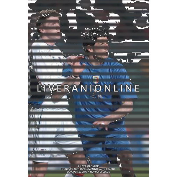 Italia - Islanda Amichevole 30/03/2005 nella foto vincenzo iaquinta e bjarnsson ph luzzani/agenzia aldo liverani