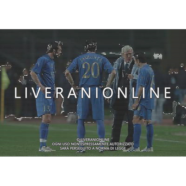 Italia - Islanda Amichevole 30/03/2005 nella foto marcello lippi con marco cassetti, iaquinta vincenzo e di michele david ph luzzani/agenzia aldo liverani