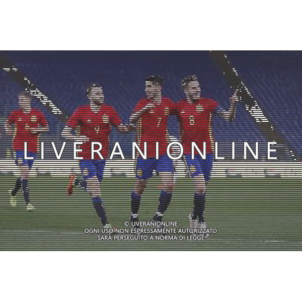 Amichevole Italia - Spagna Nazionale under 21 27/03/2017 nella foto: esultanza spagna Â©Claudio Zamagni/Agenzia Aldo Liverani spain goal celebrates during international friendly soccer match between Italy and Spain under 21 at Rome Olympic Stadium on March 27 2017 photo credit by Claudio Zamagni/Aldo Liverani Photo Agency / AGENZIA ALDO LIVERANI SAS