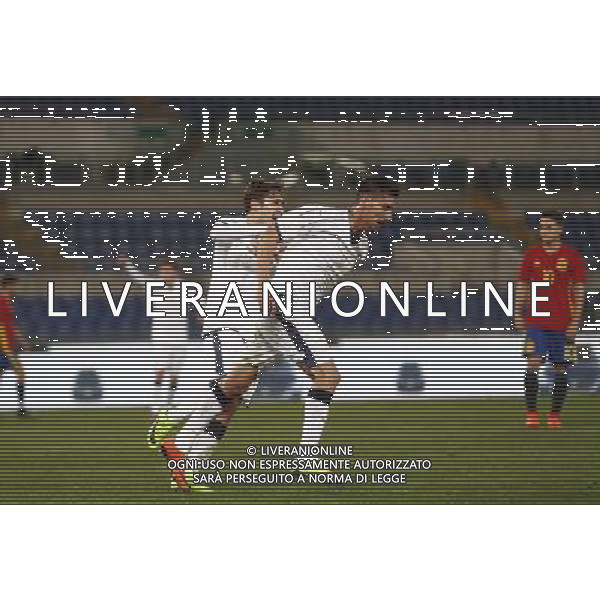 Amichevole Italia - Spagna Nazionale under 21 27/03/2017 nella foto: esulta Pellegrini Lorenzo (Sassuolo) ©Claudio Zamagni/Agenzia Aldo Liverani Pellegrini Lorenzo (Sassuolo) celebrates during international friendly soccer match between Italy and Spain under 21 at Rome Olympic Stadium on March 27 2017 photo credit by Claudio Zamagni/Aldo Liverani Photo Agency
