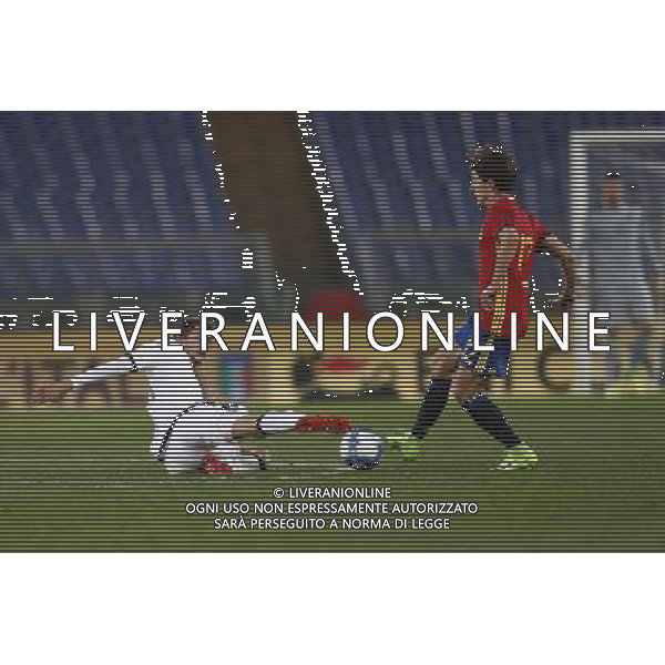 Amichevole Italia - Spagna Nazionale under 21 27/03/2017 nella foto: Calabria Davide (Milan) Odriozola Alvaro ©Claudio Zamagni/Agenzia Aldo Liverani Calabria Davide (Milan) Odriozola Alvaro during international friendly soccer match between Italy and Spain under 21 at Rome Olympic Stadium on March 27 2017 photo credit by Claudio Zamagni/Aldo Liverani Photo Agency