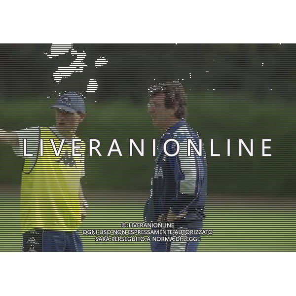 MAGGIO 1999 COVERCIANO RITIRO NAZIONALE ITALIANA NELLA FOTO DINO ZOFF CON FRANCESCO ROCCA AG ALDO LIVERANI SAS