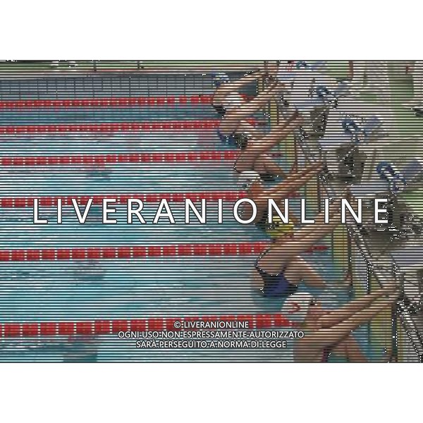 Milano ( MI ) 10/03/2017 7 Trofeo citta di Milano - 200m Dorso Assoluti Femmine Nella foto: Vas.1 Elena Sala, vas.2 Lorena Barfucci, vas.3 Giulia Ramatelli, vas.4 Federica Pellegrini, vas.5 Paola Lanzilotti, vas.6 Samantha Pizzetti e vas.7 Gioia Tedeschi in pedana PH Lauro Montagnini