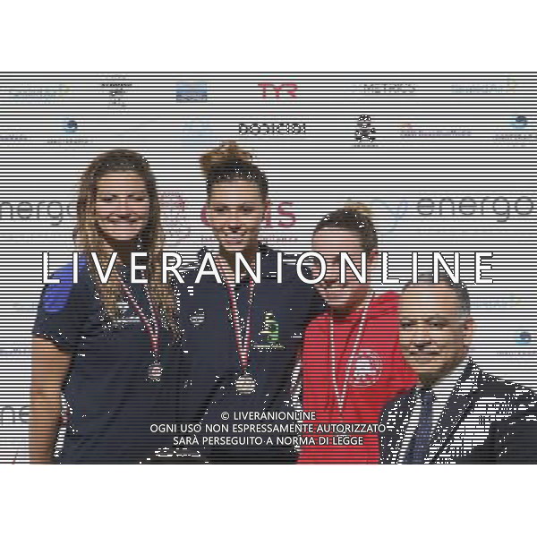 Milano ( MI ) 10/03/2017 7 Trofeo citta di Milano - 200m Misti Assoluti Femmine Nella foto: Argento Ilaria Cusinato, Oro Sara Franceschi e Anna Pirovano PH Lauro Montagnini