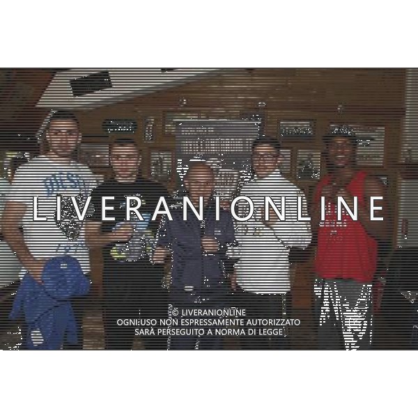 Milano, ( MI ) 31/03/2017 Dixieland Cafe cerimonia del peso dei pugili Nella foto: Maxim Prodan, Franco Cherchi, Nicholas Esposito e Samuel Nmomah PH Lauro Montagnini AG ALDO LIVERANI SAS