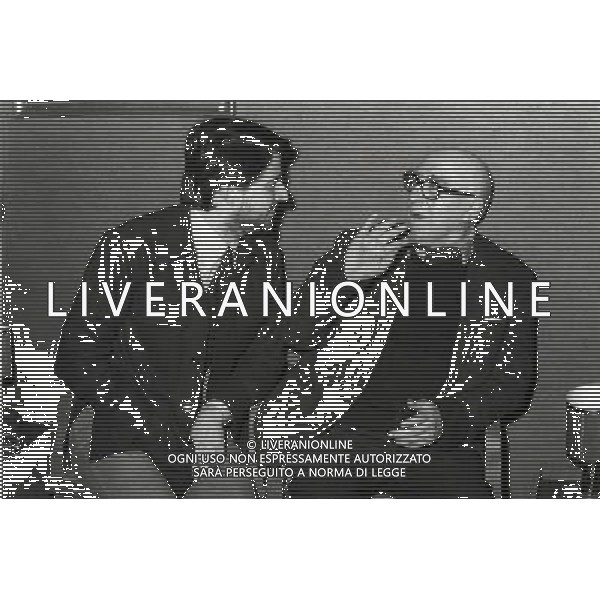 Cesare Zavattini, sceneggiatore, giornalista, commediografo, scrittore, poeta e pittore italiano - Retrospettiva nella foto con Christian De Sica © ARCHIVIO / AGENZIA ALDO LIVERANI SAS