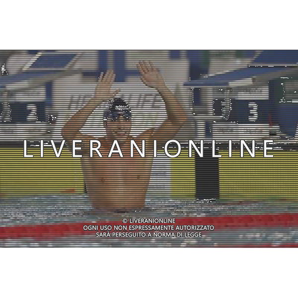 Riccione - Campionato Italiano Assoluto di Nuoto UnipolSai 04/04/2017 nella foto: ESULTANAZA GABRIELE DETTI Â©Claudio Zamagni/Agenzia Aldo Liverani 