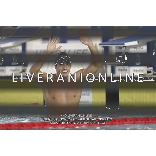 Riccione - Campionato Italiano Assoluto di Nuoto UnipolSai 04/04/2017 nella foto: ESULTANAZA GABRIELE DETTI Â©Claudio Zamagni/Agenzia Aldo Liverani 