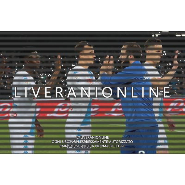 Napoli - Juventus Coppa Italia Tim Cup semifinale di ritorno 05 Aprile 2017 nella foto GONZALO HIGUAIN, CHIRICHES Â© Mosca / AGENZIA ALDO LIVERANI SAS