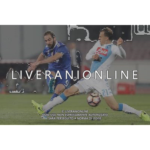 Napoli - Juventus Coppa Italia Tim Cup 05 Aprile 2017 nella foto IL SECONDO GOL DI GONZALO HIGUAIN © Mosca / AGENZIA ALDO LIVERANI SAS