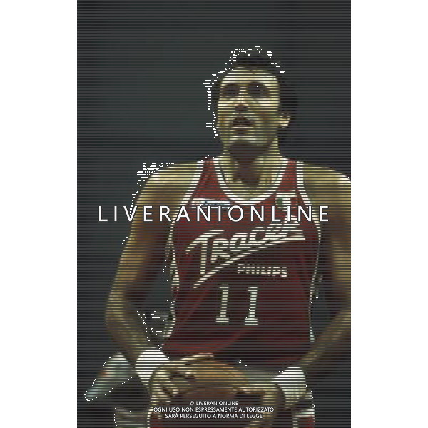 Dino Meneghin, cestista, giocatore di basket italiano - Retrospettiva nella foto 1986/1987 ( Olimpia Milano Tracer ) © ARCHIVIO / AGENZIA ALDO LIVERANI SAS