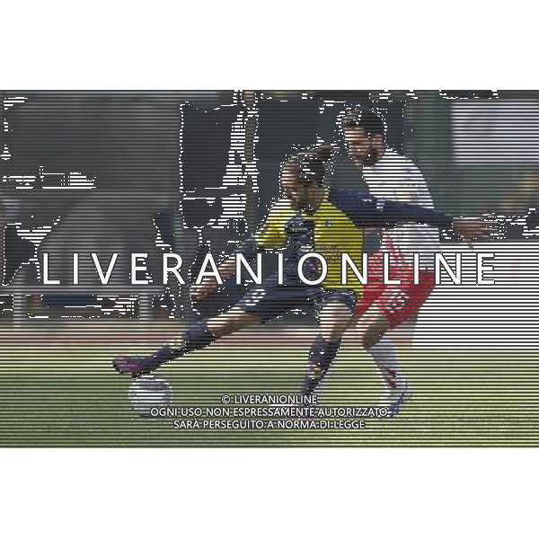 Santarcangelo - Sudtirol Alto Adige Campionato di calcio Lega Pro girone B 05/04/2017 nella foto: Cori Sasha attaccante Francesco Di Nunzio ©Claudio Zamagni/Agenzia Aldo Liverani 