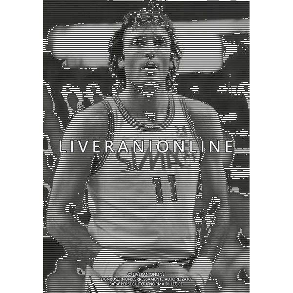 Dino Meneghin, cestista, giocatore di basket italiano - Retrospettiva nella foto con la maglia della Simac Olimpia Milano © ARCHIVIO / AGENZIA ALDO LIVERANI SAS