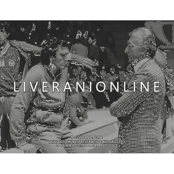 Dino Meneghin, cestista, giocatore di basket italiano - Retrospettiva nella foto con la maglia della Nazionale Italiana con Sandro Gamba © ARCHIVIO / AGENZIA ALDO LIVERANI SAS