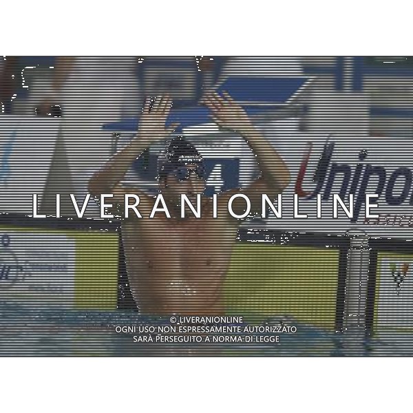 Riccione - Campionato Italiano Assoluto di Nuoto UnipolSai 06/04/2017 nella foto: esultanza DETTI GABRIELE Â©Claudio Zamagni/Agenzia Aldo Liverani 