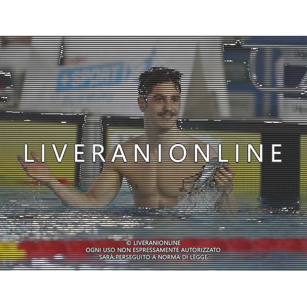 Riccione - Campionato Italiano Assoluto di Nuoto UnipolSai 06/04/2017 nella foto: ESULTANZA MATTEO RESTIVO Â©Claudio Zamagni/Agenzia Aldo Liverani 