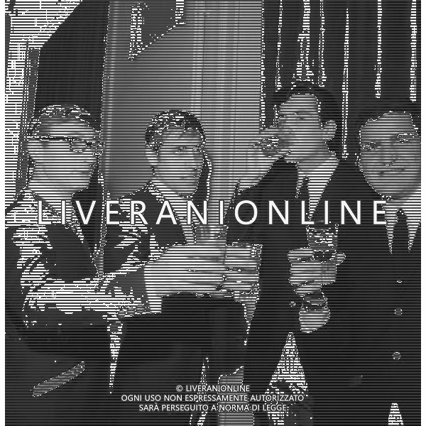 Cantanti Festival di Sanremo 1966 - Retrospettiva nella foto Adriano Celentano con il il Trio Clan Gino Santercole, Pilade ed Ico Cerutti © Archivio / AGENZIA ALDO LIVERANI SAS
