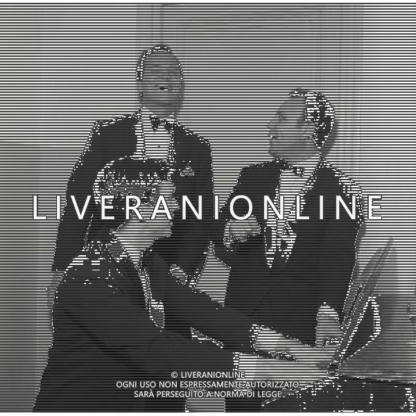 Cantanti Festival di Sanremo 1966 - Retrospettiva nella foto Claudio Villa con Gene Pitney e Pat Boone © Archivio / AGENZIA ALDO LIVERANI SAS