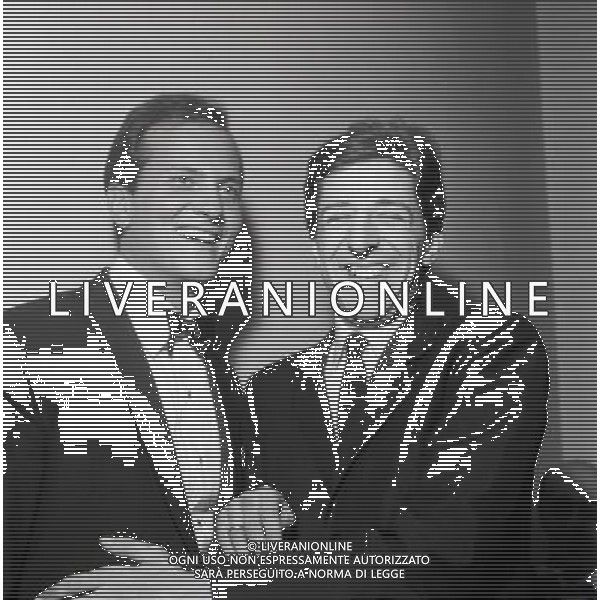 Cantanti Festival di Sanremo 1966 - Retrospettiva nella foto Giorgio Gaber con Pat Boone © Archivio / AGENZIA ALDO LIVERANI SAS