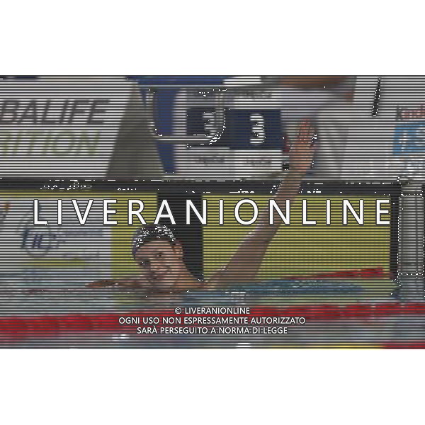 Riccione - Campionato Italiano Assoluto di Nuoto UnipolSai 07/04/2017 nella foto: esultanza federica pellegrini ©Claudio Zamagni/Agenzia Aldo Liverani 