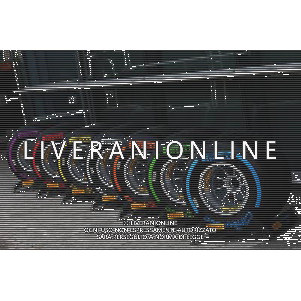 Pirelli show tyres. 08.04.2017. Formula 1 World Championship, Rd 2, Chinese Grand Prix, Shanghai, China, Qualifying Day. ONLY ITALY AG ALDO LIVERANI SAS