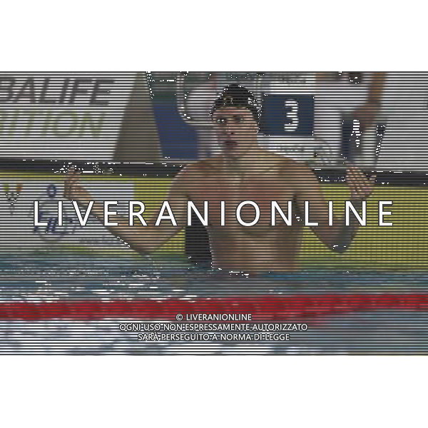 Riccione - Campionato Italiano Assoluto di Nuoto UnipolSai 08/04/2017 nella foto: esultanza Carini Giacomo ©Claudio Zamagni/Agenzia Aldo Liverani 