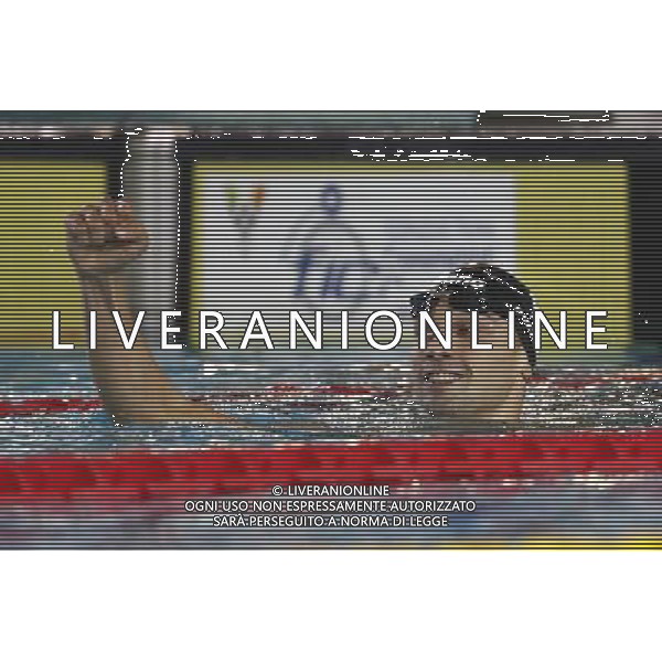 Riccione - Campionato Italiano Assoluto di Nuoto UnipolSai 08/04/2017 nella foto: esultanza Pizzini Luca Â©Claudio Zamagni/Agenzia Aldo Liverani 