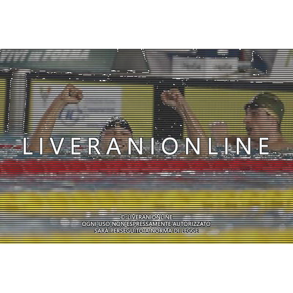 Riccione - Campionato Italiano Assoluto di Nuoto UnipolSai 08/04/2017 nella foto: esultanza Pizzini Luca Â©Claudio Zamagni/Agenzia Aldo Liverani 