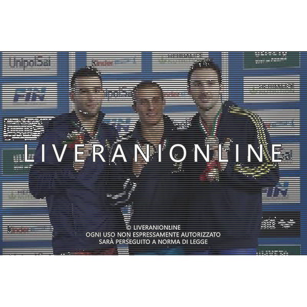 Riccione - Campionato Italiano Assoluto di Nuoto UnipolSai 08/04/2017 nella foto: CARINI BERLINCIONI PELIZZARI Â©Claudio Zamagni/Agenzia Aldo Liverani 