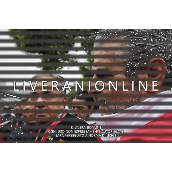 (L to R): Sergio Marchionne (ITA), Ferrari President and CEO of Fiat Chrysler Automobiles with Maurizio Arrivabene (ITA) Ferrari Team Principal. 09.04.2017. Formula 1 World Championship, Rd 2, Chinese Grand Prix, Shanghai, China, Race Day. ONLY ITALY AG ALDO LIVERANI SAS