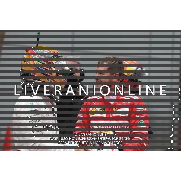 Lewis Hamilton (GBR) Mercedes AMG F1 and Sebastian Vettel (GER) Scuderia Ferrari 09.04.2017. Formula 1 World Championship, Rd 2, Chinese Grand Prix, Shanghai, China, Race Day. ONLY ITALY AG ALDO LIVERANI SAS