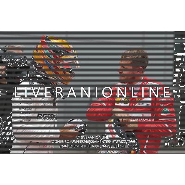 Lewis Hamilton (GBR) Mercedes AMG F1 and Sebastian Vettel (GER) Scuderia Ferrari 09.04.2017. Formula 1 World Championship, Rd 2, Chinese Grand Prix, Shanghai, China, Race Day. ONLY ITALY AG ALDO LIVERANI SAS