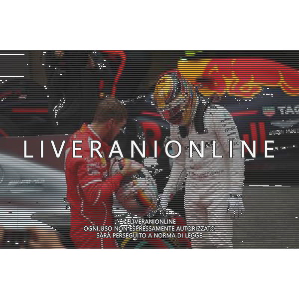 Sebastian Vettel (GER) Ferrari SF70H and Lewis Hamilton (GBR) Mercedes AMG F1 W08. 09.04.2017. Formula 1 World Championship, Rd 2, Chinese Grand Prix, Shanghai, China, Race Day. ONLY ITALY AG ALDO LIVERANI SAS