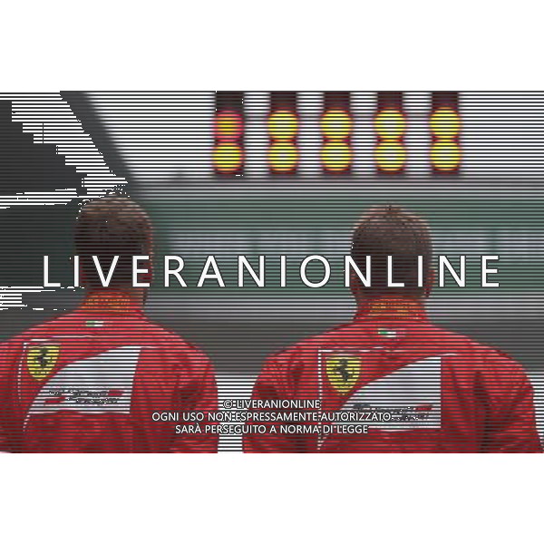 Kimi Raikkonen (FIN) Scuderia Ferrari and Sebastian Vettel (GER) Scuderia Ferrari 09.04.2017. Formula 1 World Championship, Rd 2, Chinese Grand Prix, Shanghai, China, Race Day. ONLY ITALY AG ALDO LIVERANI SAS