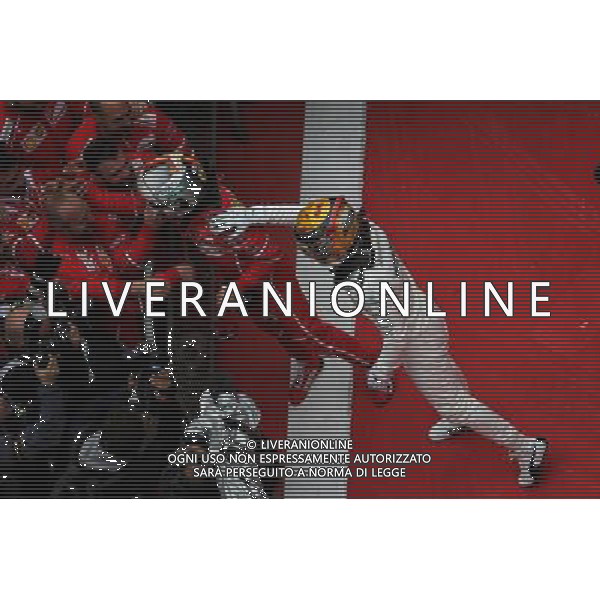 Race winner Lewis Hamilton (GBR) Mercedes AMG F1 celebrates in parc ferme with second placed Sebastian Vettel (GER) Ferrari. 09.04.2017. Formula 1 World Championship, Rd 2, Chinese Grand Prix, Shanghai, China, Race Day. ONLY ITALY AG ALDO LIVERANI SAS